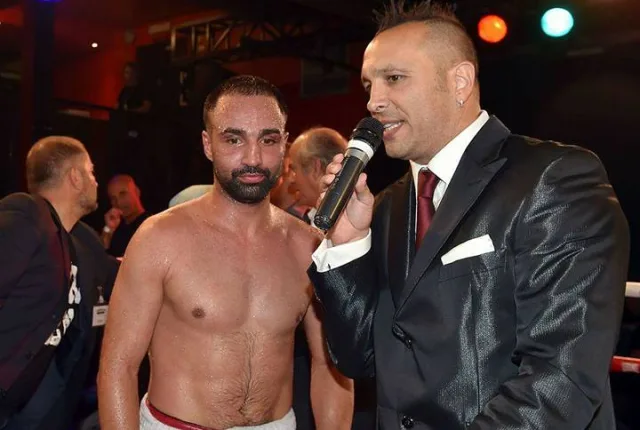Milano, 26 Settembre 2015. Insieme a Paulie "The Magic Man" Malignaggi. Foto F.Bozzani
